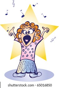 little girl sings