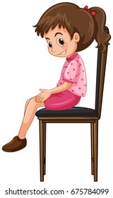 Little girl sitting on big chair illustration