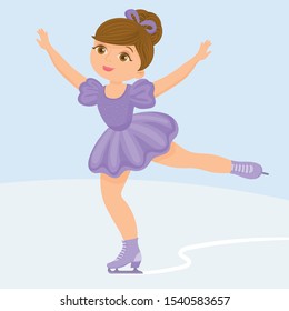 little girl skating on Ice rink