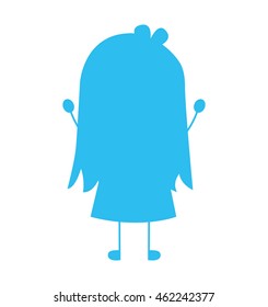 little girl smile icon graphic isolated vector