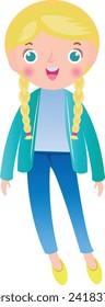 little girl smiling full portrait eps10