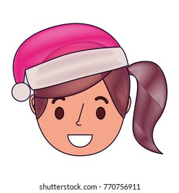 little girl smiling wearing christmas hat