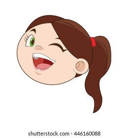 little girl smiling and winking icon