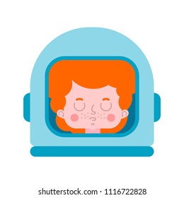 Little girl in Space helmet. Kids space. Vector illustration