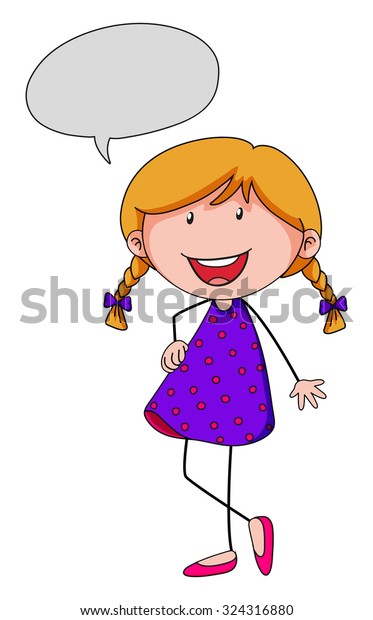 Little Girl Speech Bubble Illustration Stock Vector (Royalty Free ...