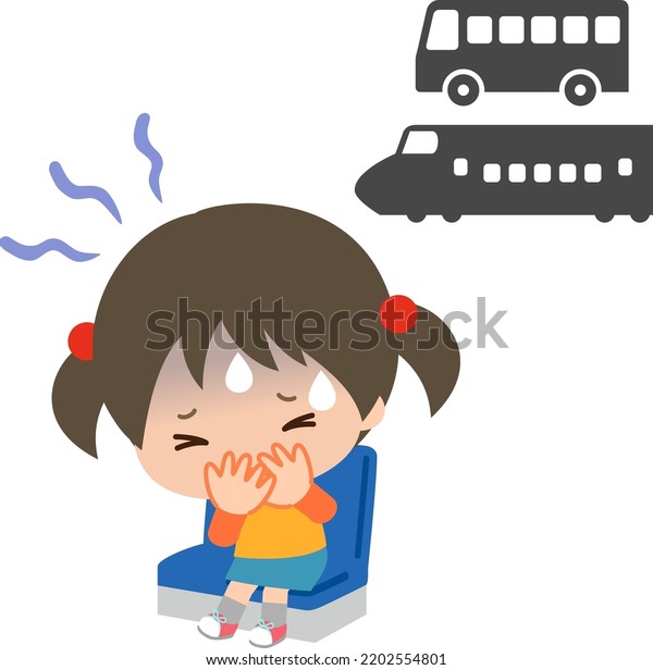 Little girl suffer from\
motion sickness