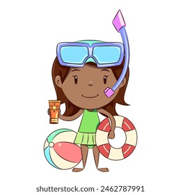 Little girl summertime, swimsuit, fun, swim, beach, pool, accessories, concept