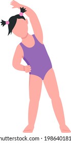 Little girl in swimsuit semi flat color vector character. Kid figure. Full body person on white. Water gymnastics isolated modern cartoon style illustration for graphic design and animation