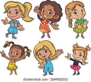 Little girl symbol icon shows gesture class, cool
