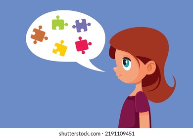 
Little Girl Talking With Difficulty Vector Cartoon Illustration. Child Having A Speech Impediment Perfecting Language Skill With Therapy
