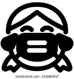 Little girl with tears of joy wearing the mask