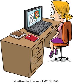 Kid On Computer Cartoon Images, Stock Photos & Vectors | Shutterstock