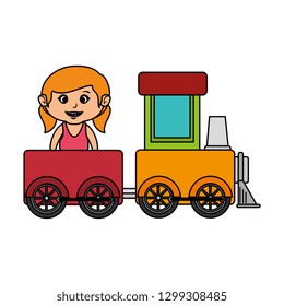little girl with train