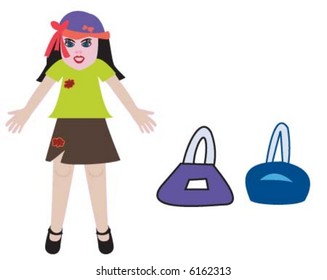 A little girl and two bags