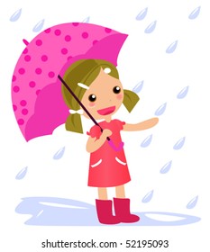 a little girl with umbrella