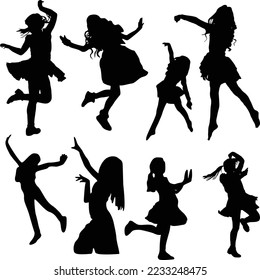 Little Girl Vector Silhouette Art