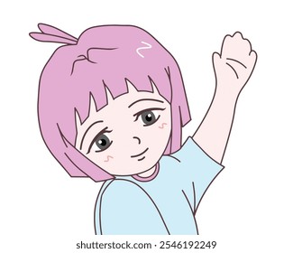 
Little girl waving goodbye, illustration vector, eps, cartoon