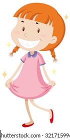 Little girl wearing clean clothes illustration