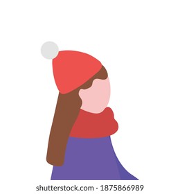 little girl wearing winter clothes vector illustration design