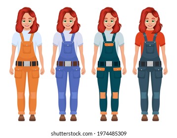Little girl worker vector design illustration isolated on white background