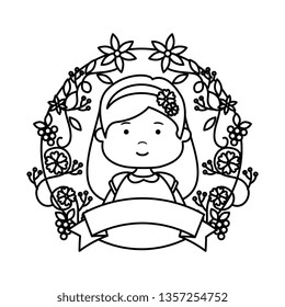 little girl with wreath flowers first communion