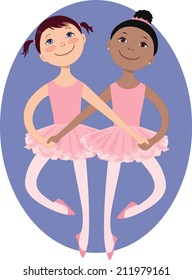 Little girls ballet dancers