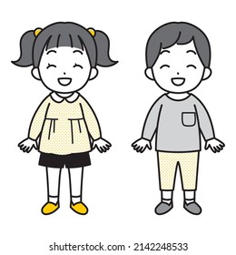 Little girls and boys (spring and autumn clothes)