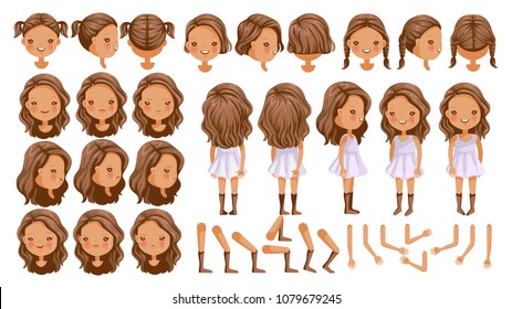 Little Girl Hairstyle Stock Vectors Images Vector Art