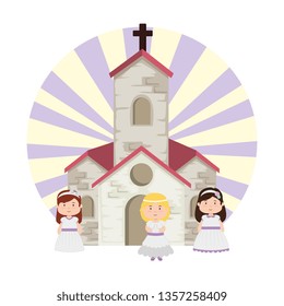 little girls in church first communion