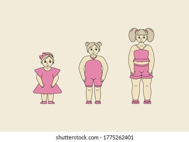 Little girls of different ages