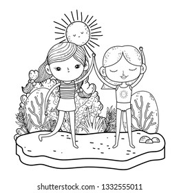 little girls in the garden characters