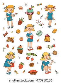 Little girls and sweets collection