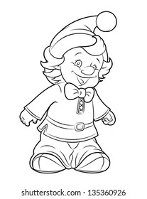 little gnome boy vector illustration isolated on white background