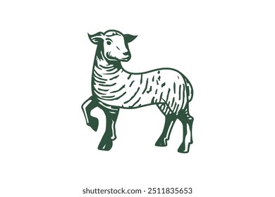 little goat logo vector design