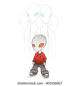 Little gray alien illustration