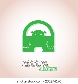 little green alien. vector illustration
