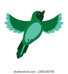 kleiner grüner Vogel, der Vektorgrafik einzeln