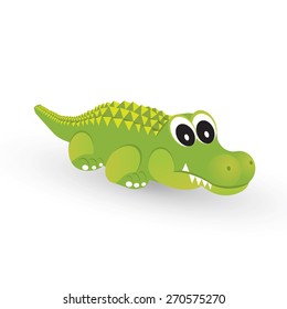 little green crocodile on a white background