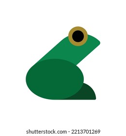 little green frog ready to jump logo vector