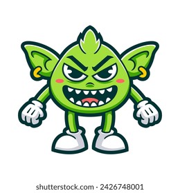 little green goblin cute illustration