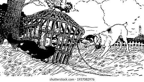 Little Gulliver, vintage engraved illustration