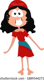 Little gypsy girl,illustration,vector on white background