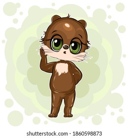 Little Hamster. Cute funny animal on an abstract background. Child. Cartoon style. Isolated on white. vector