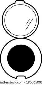 Little hand mirror, icon illustration, vector on white background