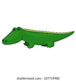 little happy crocodile cartoon, isolated
