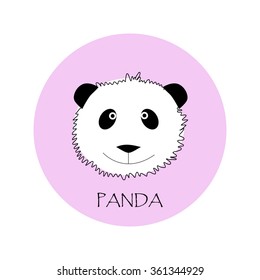 little happy panda vector illustration