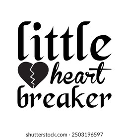 Little Heart Breaker, diseño de Onesie recién nacido, cita de recién nacido, Vector de diseño de camisa de tipografía de bebé