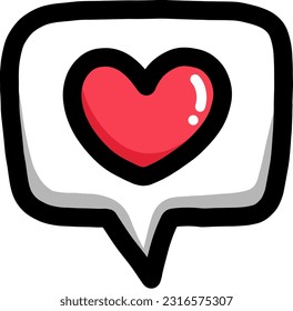 little heart chat bubble icon