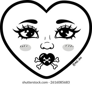 Little Heart with legs and shoes. Happy mood, smiley face emotion. 