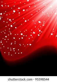 Little hearts floating on rays of light. EPS 8 vector file included